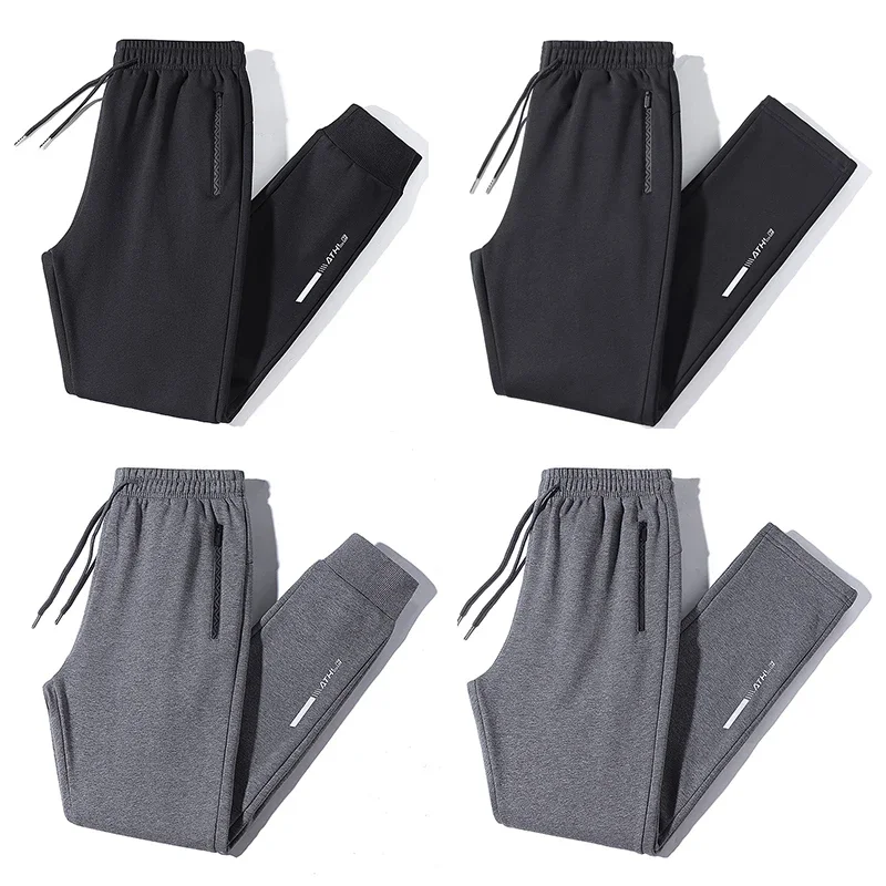 Spring Autumn Men Solid Sweatpants Jogger Pants Mens Drawstring Cotton Casual Trousers Outer Sport Tracksuit Male Big Size 8XL