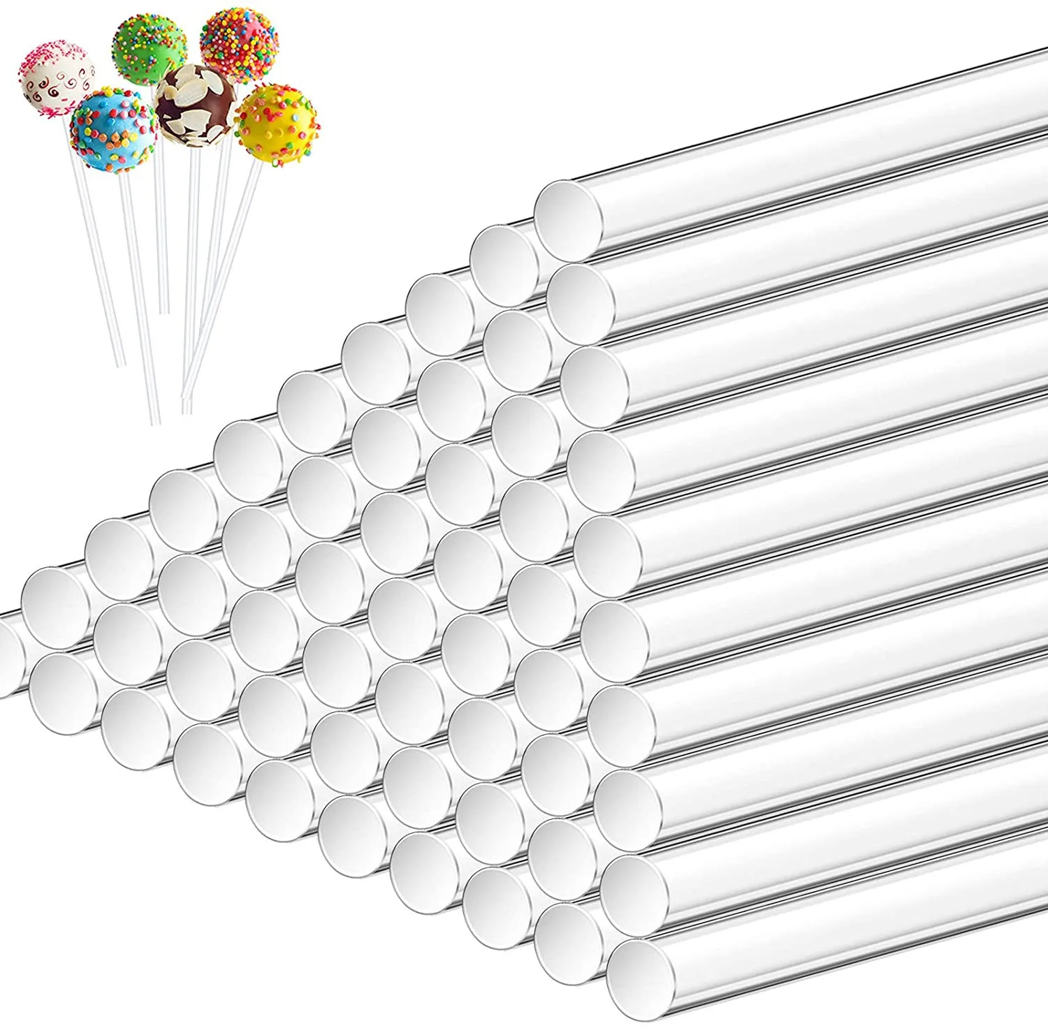 1000 pcs Transparent Acrylic Candy  Stick, Lollipop Cake Stick, Mixing stick, Biscuit Chocolates Fruits Top Decoration