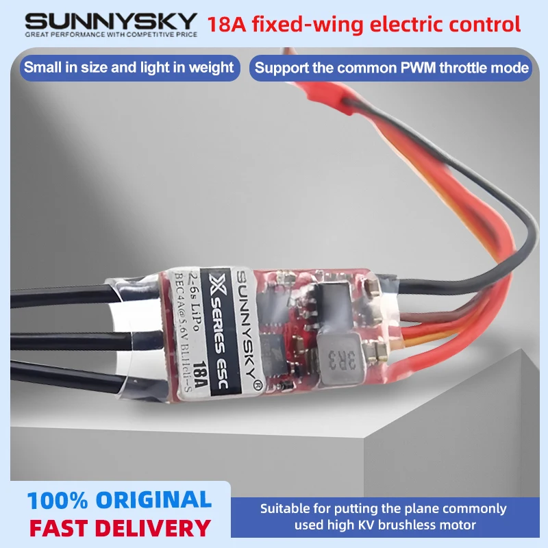 

SunnySky X 18A Airplane ESC 2-6S 4A BEC BLHeli_S 32Bit Programming for X2204 X2206 X2302- X2305 Bushless Motor 3D 4D F3P Control
