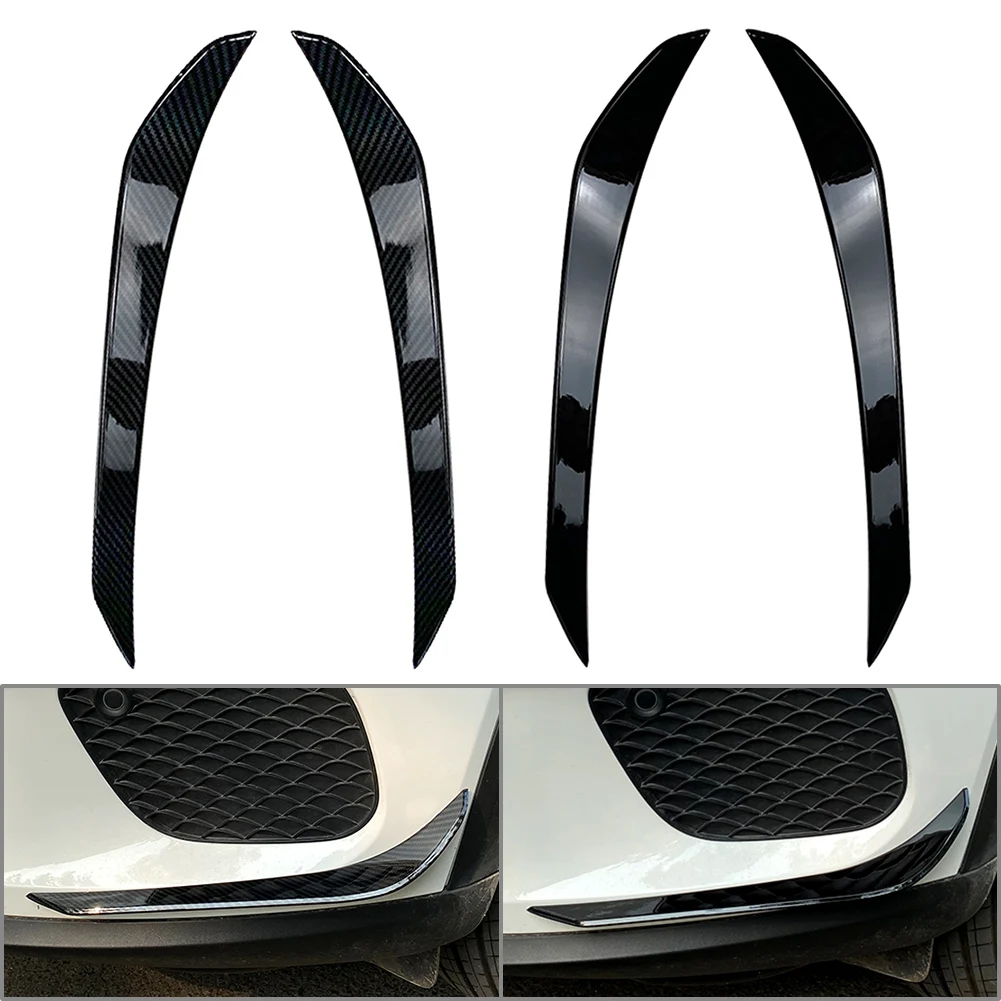 

2Pcs/Set Car Front Bumper Lip Splitter Spoiler Trim For Mercedes Benz GLB X247 2020-2021 Gloss Black/Carbon Fiber ABS Plastic