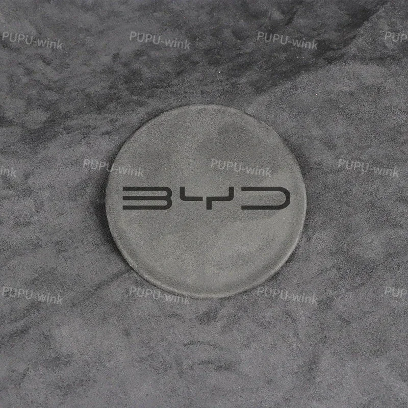 BYD Atto3 يوان زائد ختم دولفين النورس عجلة توجيه سيارة مركز ملصق الفولاذ المقاوم للصدأ غطاء من جلد الغزال ATTO 3 EV اكسسوارات