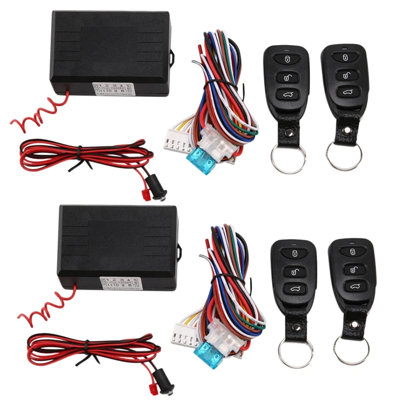 

2X Universal Car Alarm Systems Door Lock Keyless Entry System Central Locking With Remote Control