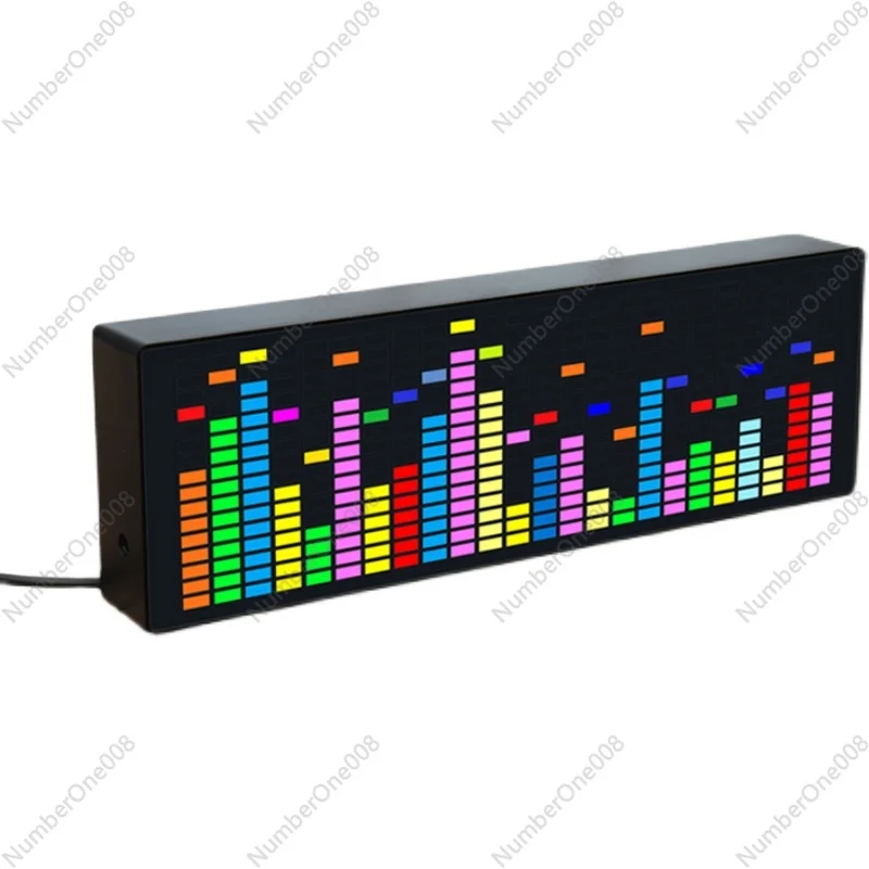 Color LED Music Spectrum Electronic Clock Voice Actuated Rhythm Light 1624RGB Pickup Atmosphere Level Indicator