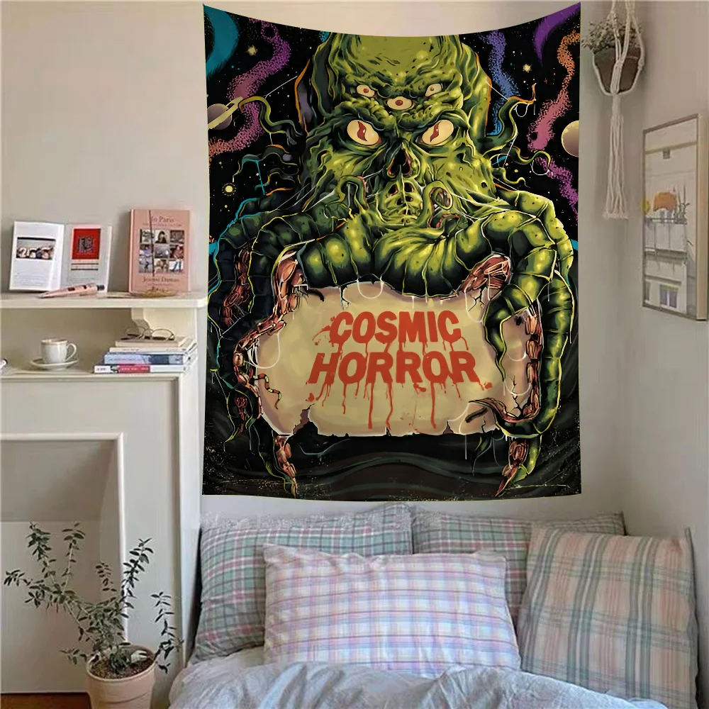 H. P. Lovecraft Cthulhu  Genshin Impact Hu Tao Chart Tapestry Art Science Fiction Room Home Decor Cheap Hippie Wall Hanging