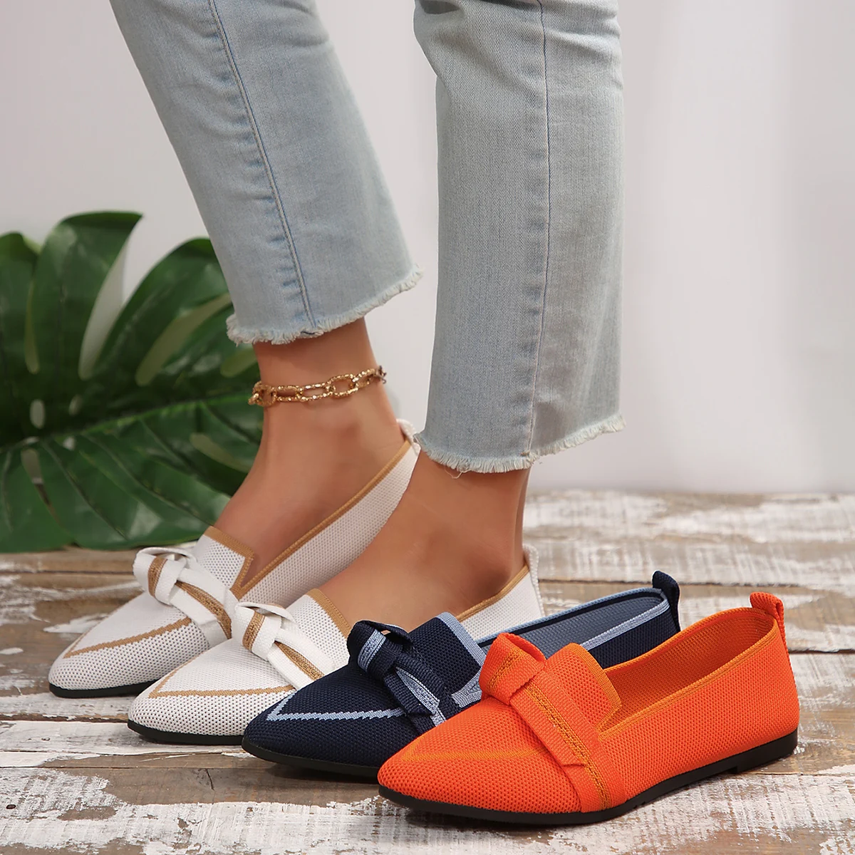 Ballet Flats para mulheres, sapatos casuais, salto baixo, tênis de mulher elegante, confortável dedo apontado em oferta, frete descalço