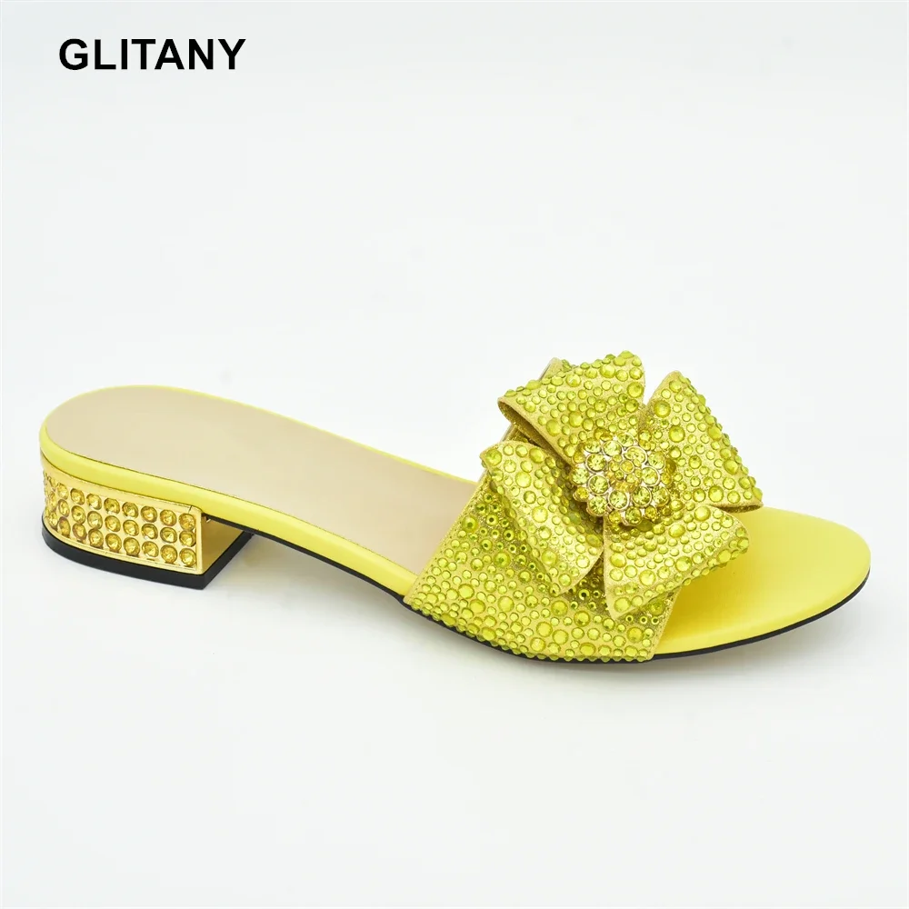 

New Fashion Italian Women Party Shoes with Rhinestone Slip on Low Heels Wedding Shoes Bride Luxury Designer Shoes Party Pumps