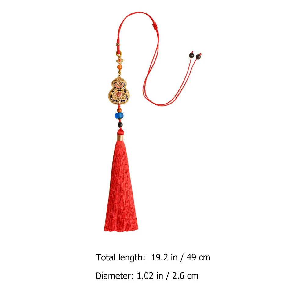 

Brass Rearview Mirror Decor Ornament Tassel Copper Vehicle Charm Lightweight Portable Hanging Accessory Chinese Ornament Car