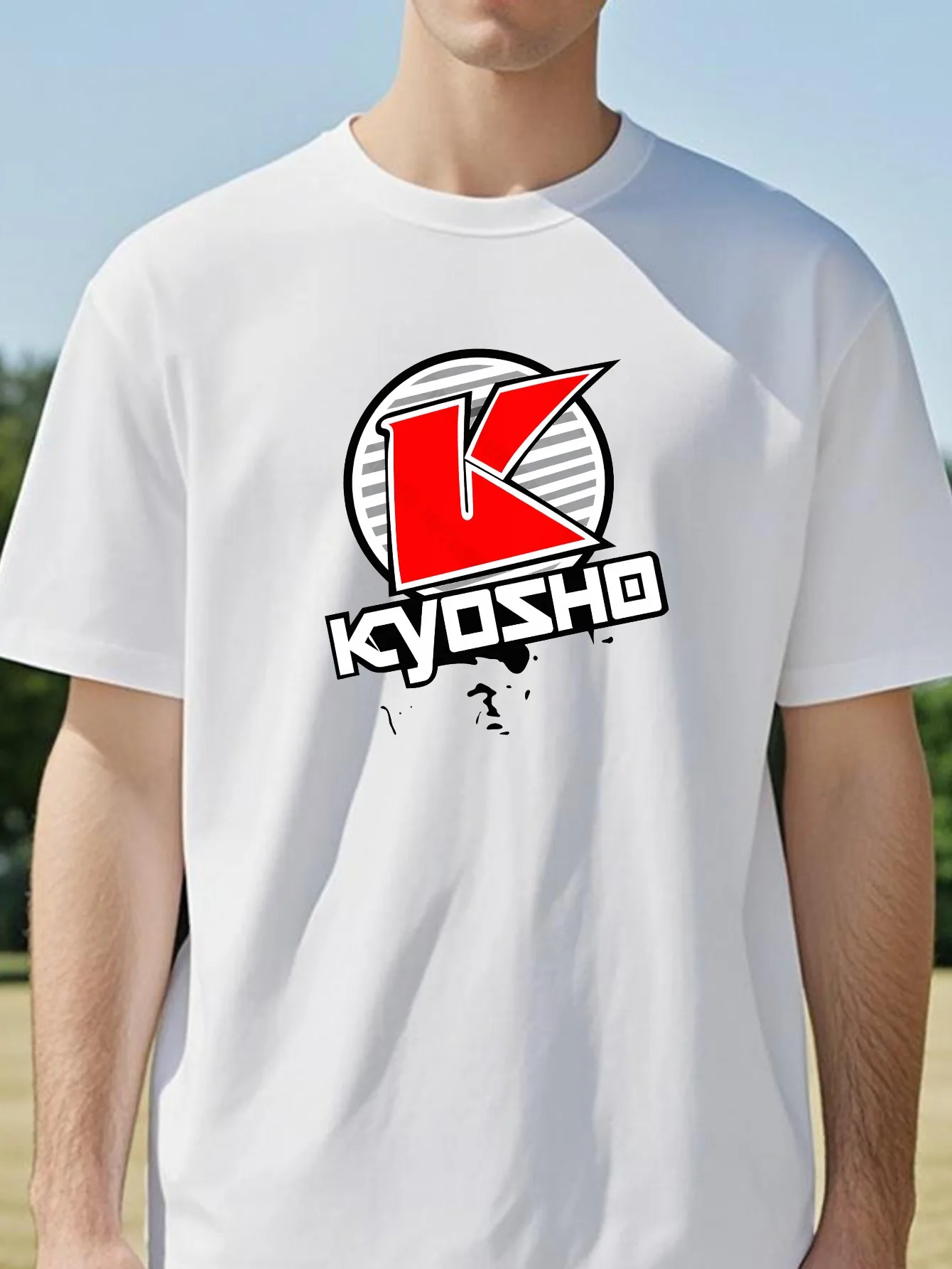 Kyosho K Circle print Graphic T-shirt for Casual vintage Stretched homme streetwear fashion Soft designer clothes Breathable tee