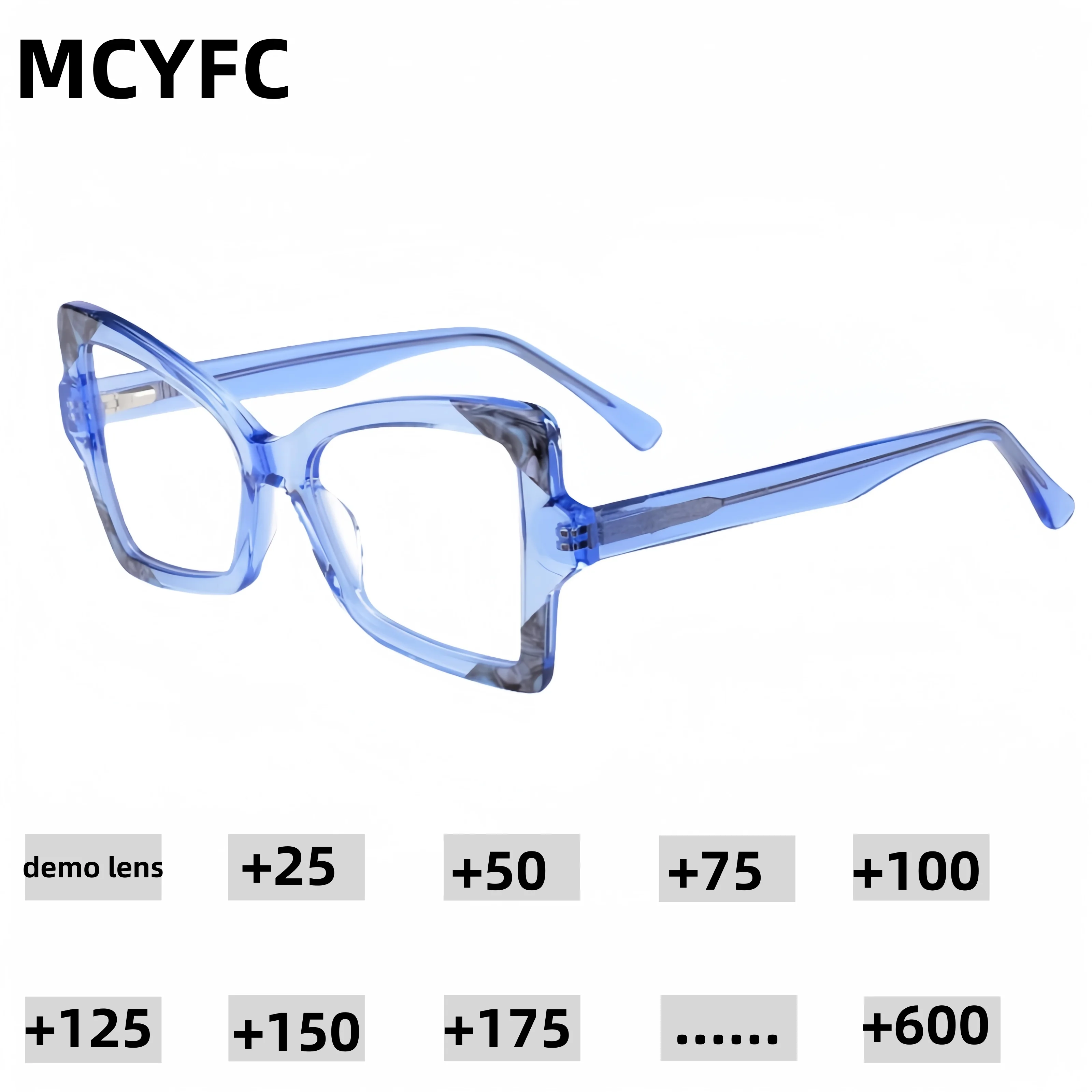 MCYFC High Quality Acetate Reading Glasses Men Women Cat Eye Retro Presbyopia Eyeglasses +50+100+150+200+250+300+350