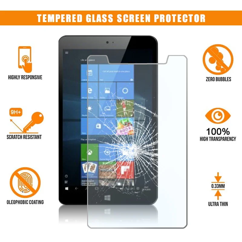 

Tablet Tempered Glass for Argos Bush MyTablet 8Inch Windows Tablet Full Screen Anti-Scratch Anti-fingerprint Protector Screen 9H