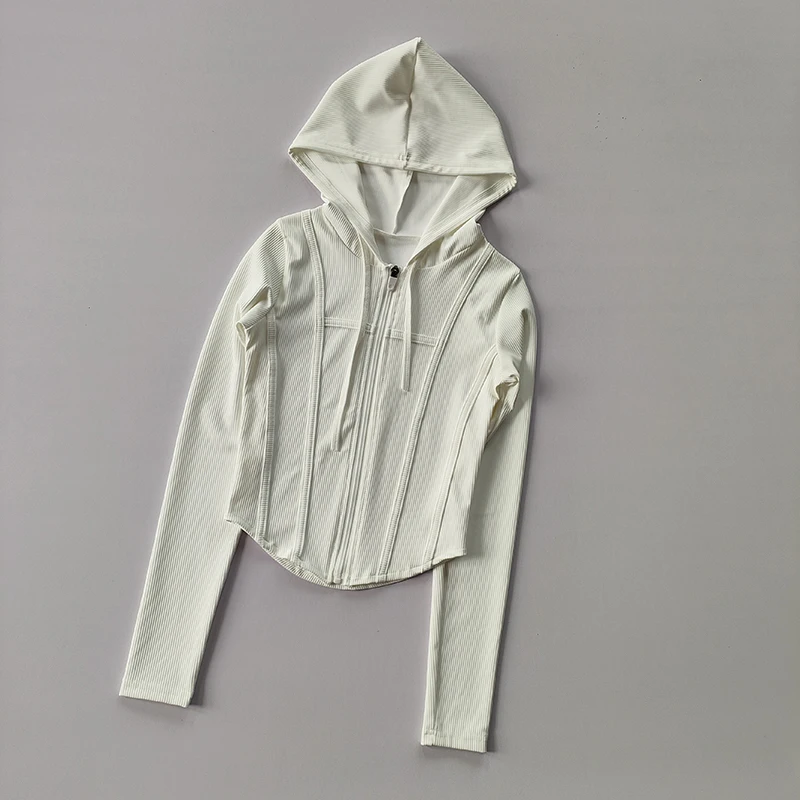 NONE Frauen Fitness Mantel Mit Kapuze Strickjacke Enge Quick-dry Sport Jacke Running Training Shirt Yoga Kleidung Langarm Sport Jacke 3