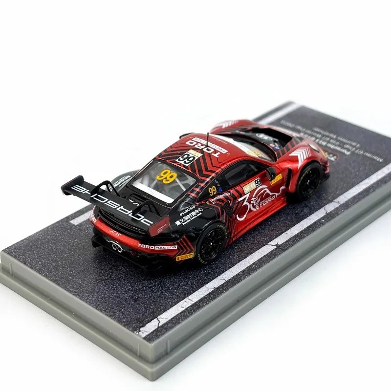 Tarmac Works 1/64 911 GT3 R Macau GT Cup FIA Beijing Tentoonstelling Editie Legering Speelgoed Motorvoertuig Diecast Metaal Model Geschenken