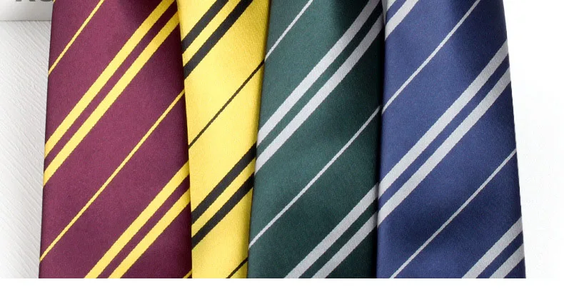 4colors Tie Magic School Business Narrow Striped Tie Halloween Cosplay Necktie Access Themed Party Costume Props 145cm Boy Girl