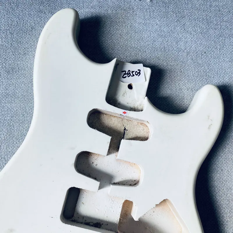 EB503 White Color ST Guitar Body in Solid Wood Custom Pickups&Bridges for Strato Electric Guitar Replace and DIY with Damages