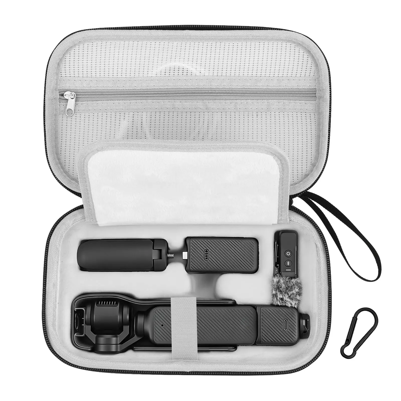 MoKo Camera Case for DJI Osmo Pocket 3/Xtra Muse Camera PU Leather Protective Carrying Bag,with Wrist Lanyard and Carabiner