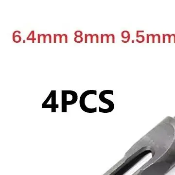 4Pcs Square Hole Auger Drill Bit Set Mortising Chisel For Woodworking Carpentry 19mm Shank 6.4mm To 12.7mm Power Tool Accessorie