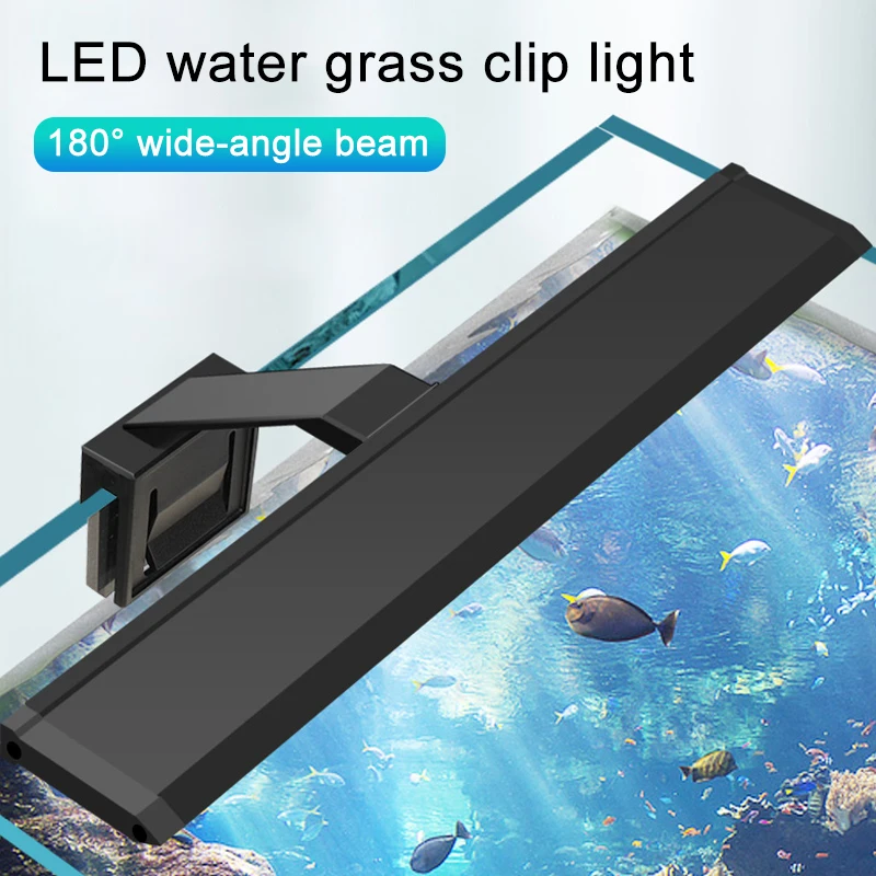 Luz LED para acuario, lámpara de luces con Clip para cultivo de plantas súper delgadas, lámparas para acuario acuático, iluminación de 220V,