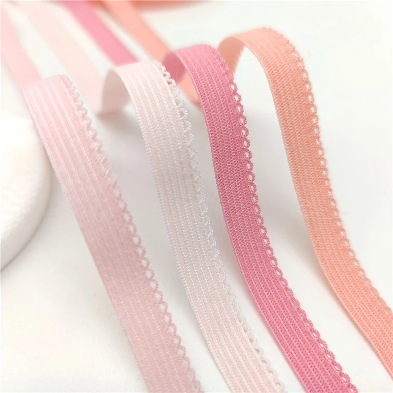 5yards/Lot 10mm Lace Elastic Ribbon Fold Over Spandex Elastic Band For Sewing Lace Trim Waist Band Garment Accessory