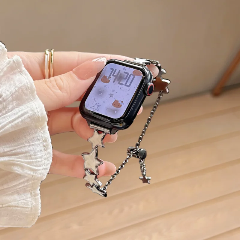 

Retro light luxury metal strap suitable for Apple iWatch strap 38mm 40mm 41mm 42mm 44mm 45mm 49mm fashionable strap