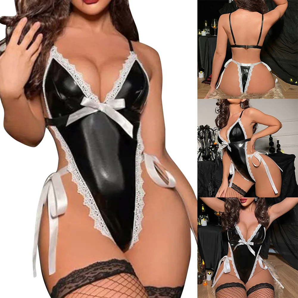 Womens New Sexy Lingerie Halloween Party Hollow Backless Bodysuit Sexy Stretch Jumpsuit Breathable Ultra-Thin Underwear