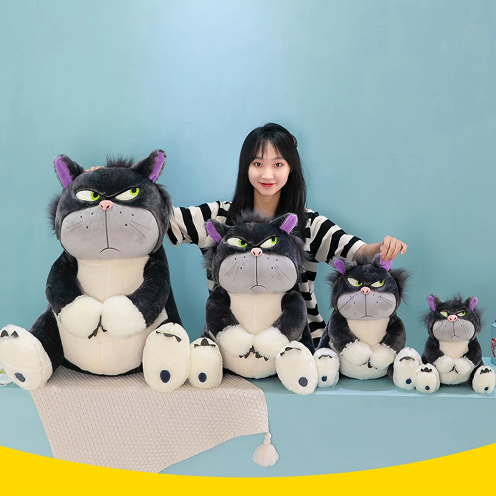 Muñecos de peluche de gato Lucifer Kawaii, juguetes de peluche suaves de Cenicienta, almohada, decoración de habitación, regalos de cumpleaños para niños