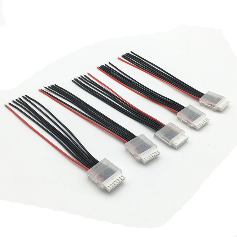 5PCS 6S Balance Head Extension Line With Cap Extension Charging Cable Lead Cord 10Cm DIY For Li Po Battery