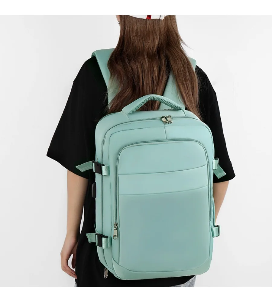 Classic navy blue laptop backpack anti-splash scratch-resistant schoolbag for college students and casual outings