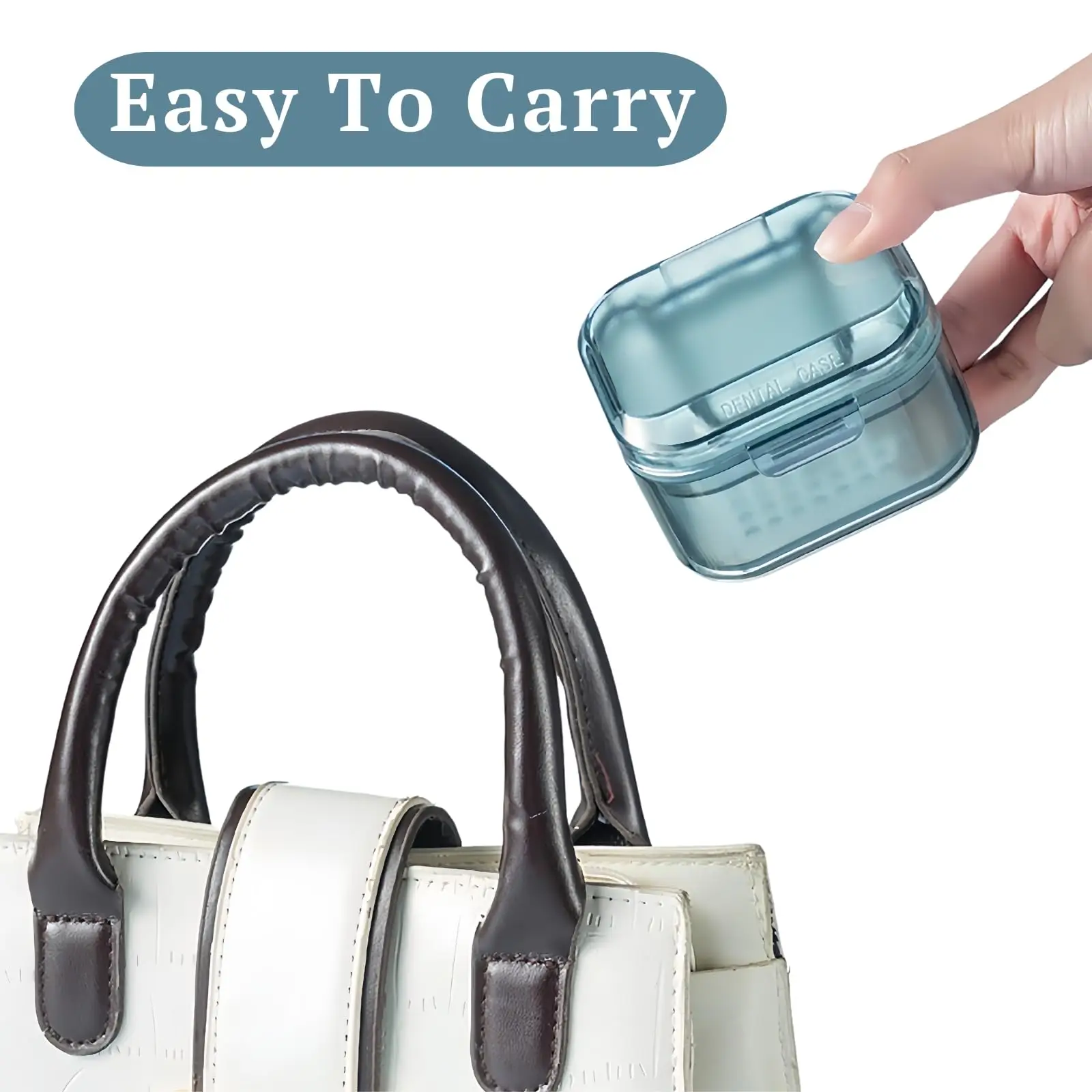 Denture Bath Case Leak-Proof Retainer Case Soaking Denture Box for Braces Mouth Guard Invisalign Retainer Holder Cleaner Cup