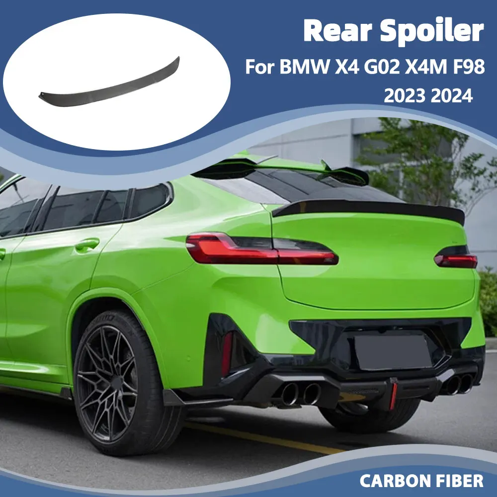 

Car Rear Trunk Spoiler Wings For BMW X4 G02 X4M F98 M40i 2023 2024 Real Carbon Fiber Racing Tail Boot Lid Wing Lip Spoiler