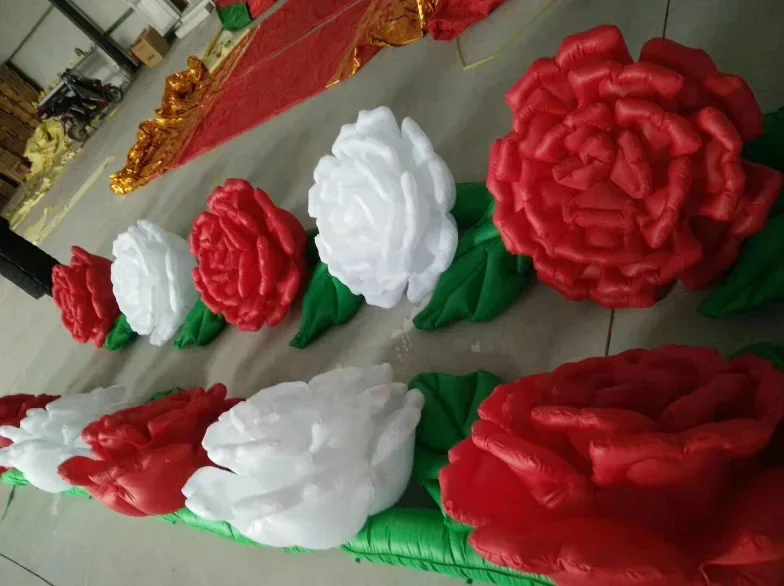 Wedding Deco Inflatable Flower Chain Stage Decorative Inflatable Rose Flower Chain Blow Up Rose Flower For Decoration