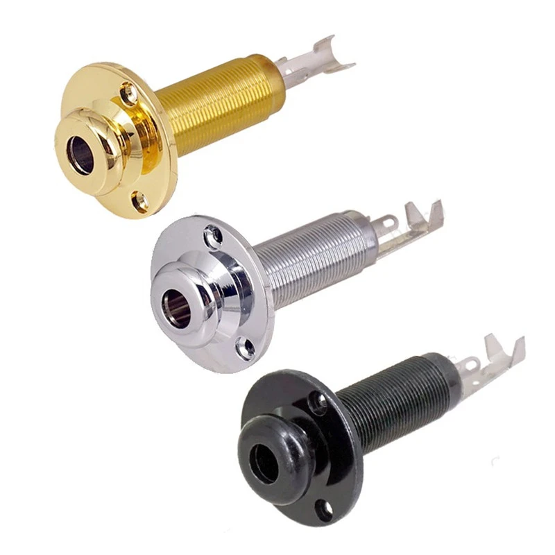 

Electric Acoustic Bass Guitar Removable Cover Brass 6.35 Guitar Strap Lock Pin End Output Input Jack Socket Guitar Accessories