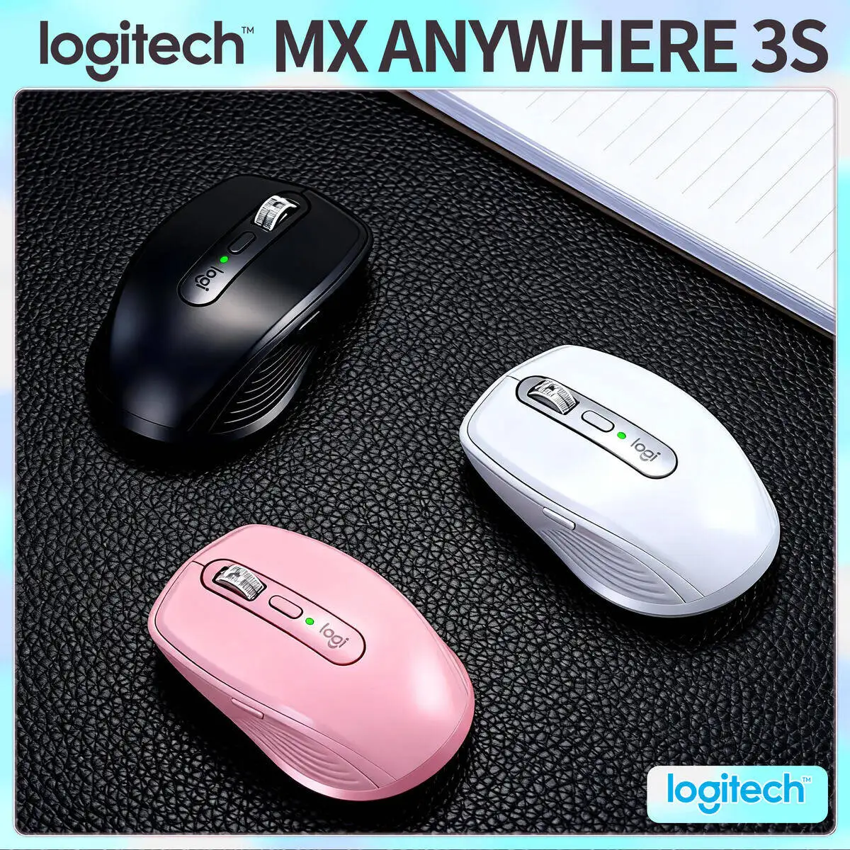

Logitech MX Anywhere 3S Fast Charging Wireless Mouse 1-Min Charge = 3-Hour Use Office Travel