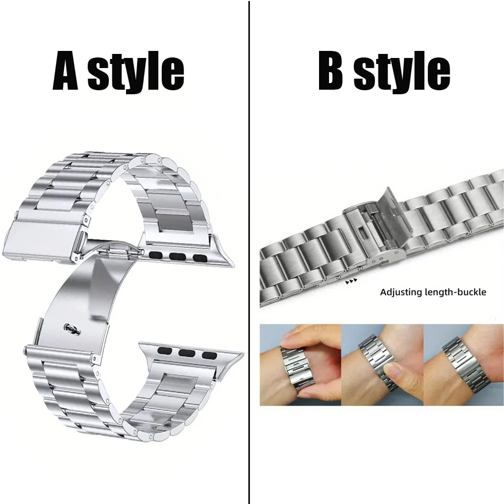 Bracelet for apple watch ultra 2 10 9 8 7 46mm 45mm 42mm 41mm 49mm band stainless steel strap iwatch se 5 44mm 40mm 3 38mm strap