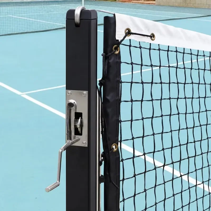 22FT Regulation Pickleball Net Set Heavy Duty Steel Post Premium Brass Winder Surface Mount System for Indoor Outdoor Court