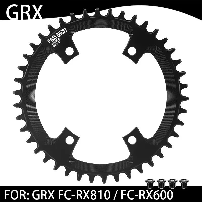 PASS QUEST grx 110 bcd 4 bolt chainring round oval narrow wide chainring 36 40t 42t 46t 50t 52t for shimano grx fc rx600 rx810