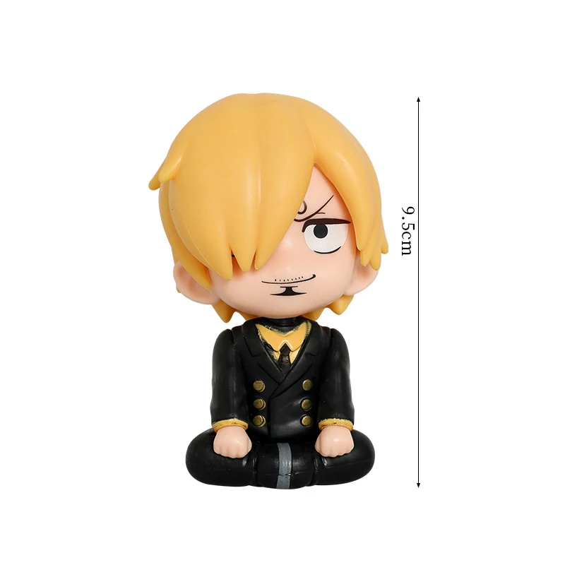 ONE PIECE Luffy Action Figure อะนิเมะรุ่น Q Zoro Sanji Nami PVC รูปปั้นคอลเลกชันชุดเครื่องประดับ Kawaii รถตกแต่งของเล่น