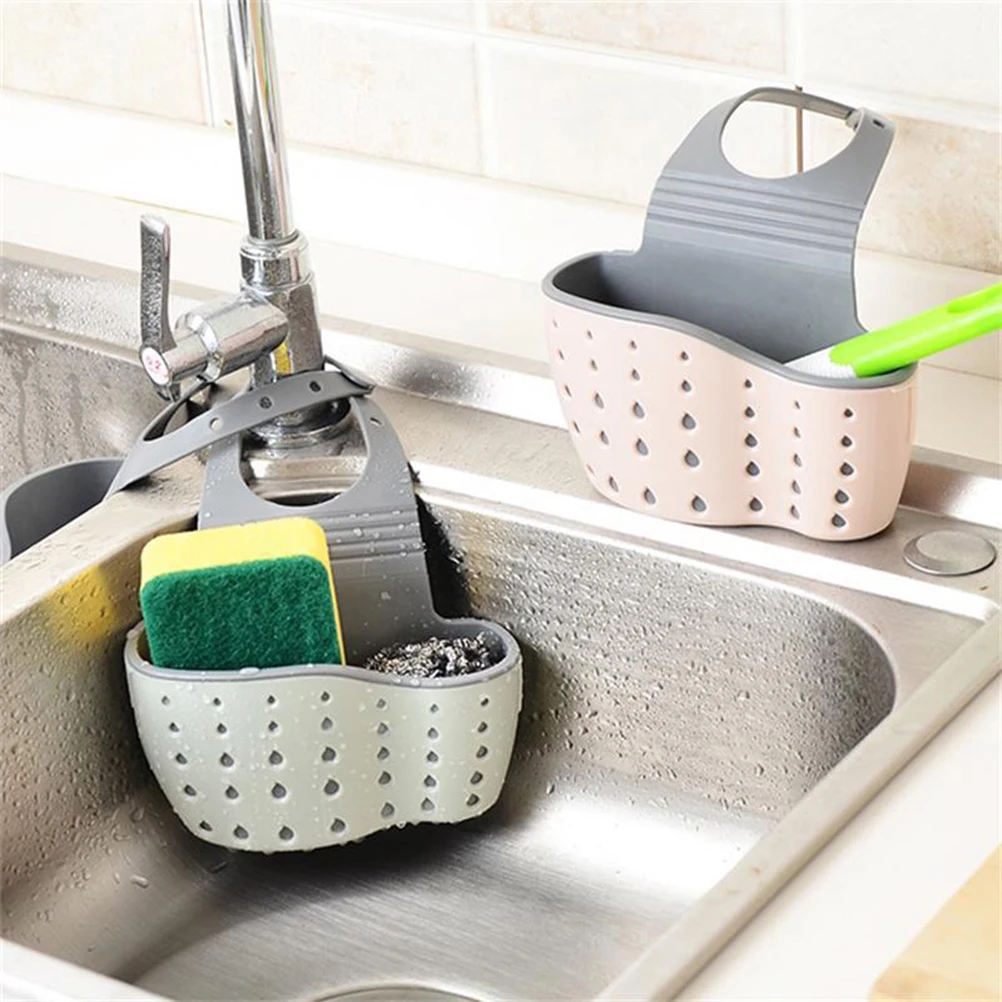 

2pcs Sink Hanging Bag Kitchen Thickened Double Layer Storage Basket Faucet Mount Drain Rack Drying Organizer for Soap