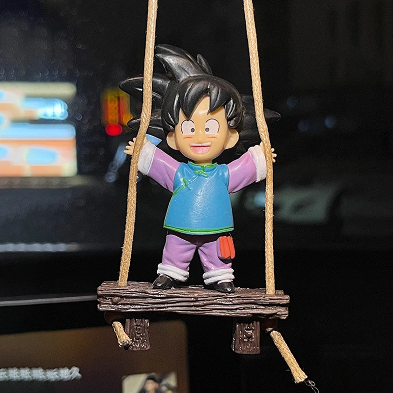 8cm Dragon Ball Z Trunks Son Goku Swing Model Car Rearview Mirror Ornaments Birthday Gift Action Decoractions Car Figure Toys