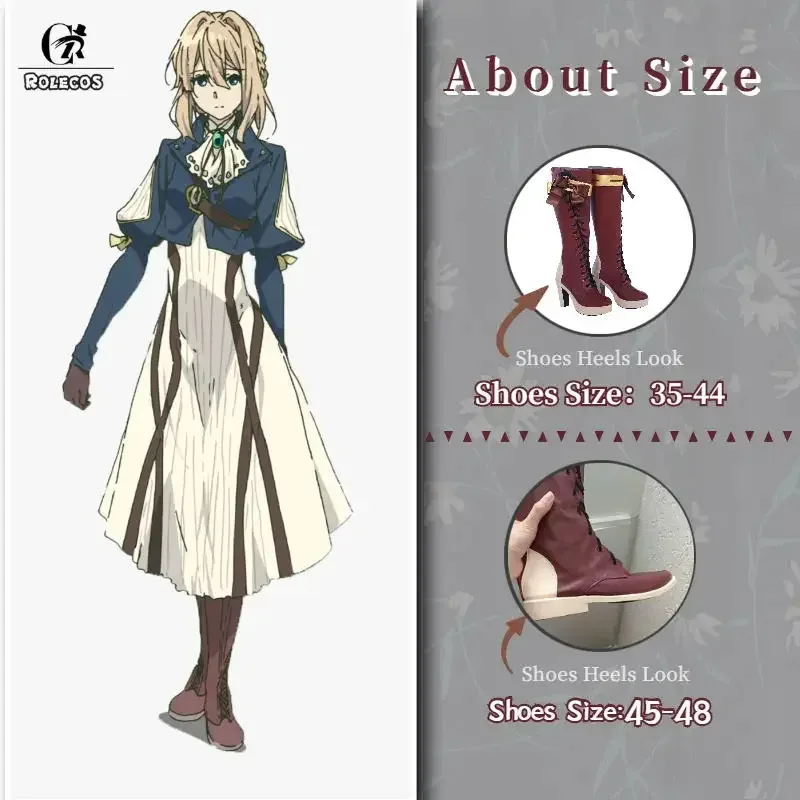 ROLECOS Violet Evergarden Cosplay Shoes Violet Evergarden Boots Customer Size Made Anime Cosplay Shoes