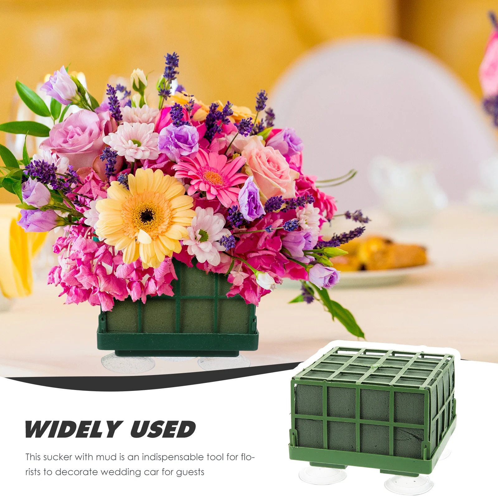 

2 pcs Car Front Flower Decoration Suckers for Wedding Party DIY Supplies Plastic Creative Sucker Non Damage Car Body