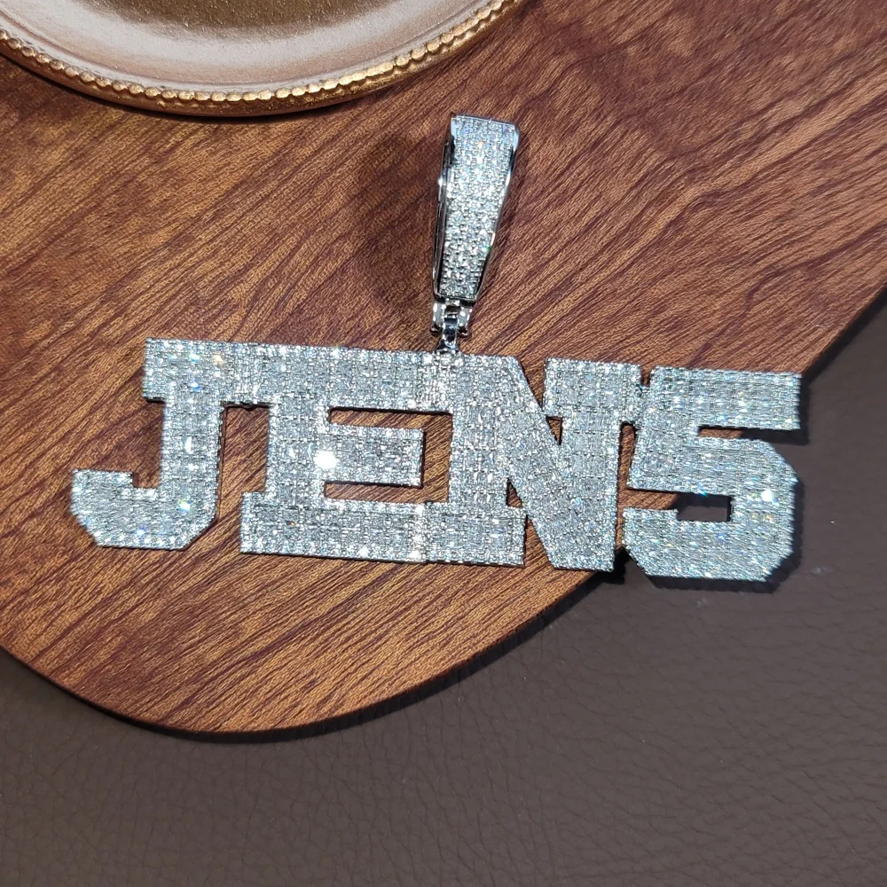 Custom Numbers Necklace Chain Iced Out Initial Letter Two Rows Pendant Hip Hop Fashion Jewelry Birthday Gifts For Women Men