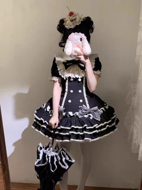 Japanese Kawaii Sweet Lolita Princess Dress Women Pink Y2k Bow Lovely Slim Dresses Female – view 3