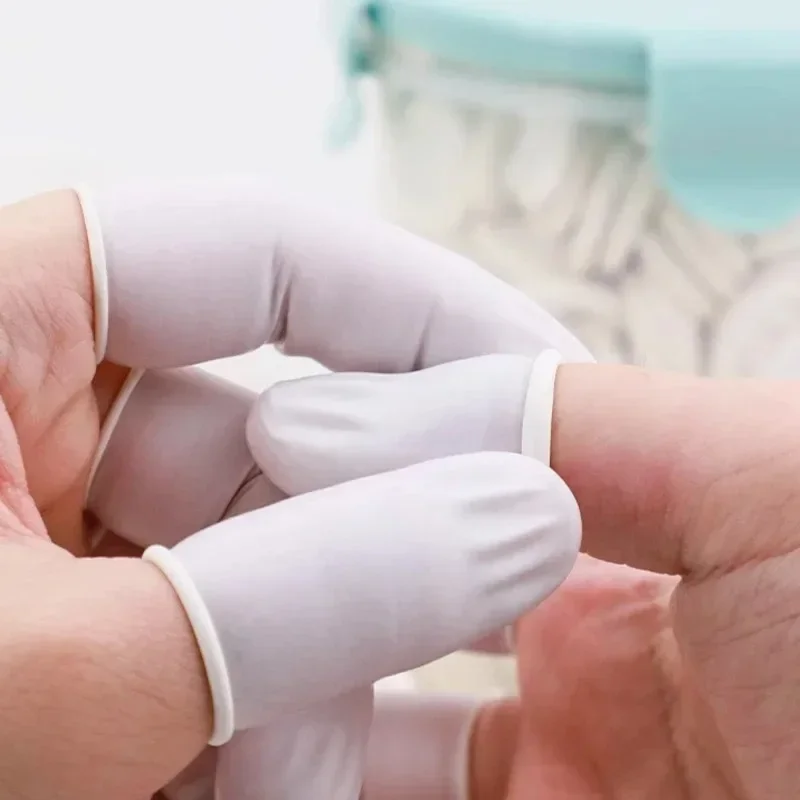 شفافة في الهواء الطلق إصبع كم رقيقة جدا متجمد عدم الانزلاق قفازات خالية من الغبار مسمار حماية إصبع كم قفازات العمل اللاتكس #6