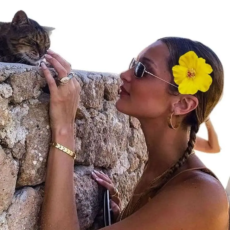 

652F Заколка для волос в тропической тематике, 10 шт., гавайские очаровательные заколки в подарочной упаковке с цветком