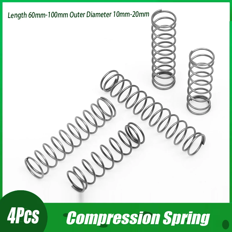 

4PCS Outer Diameter 1.2mm Galvanized Y-shaped Compression Spring Return Spring Length 60mm-100mm Outer Diameter 10mm-20mm