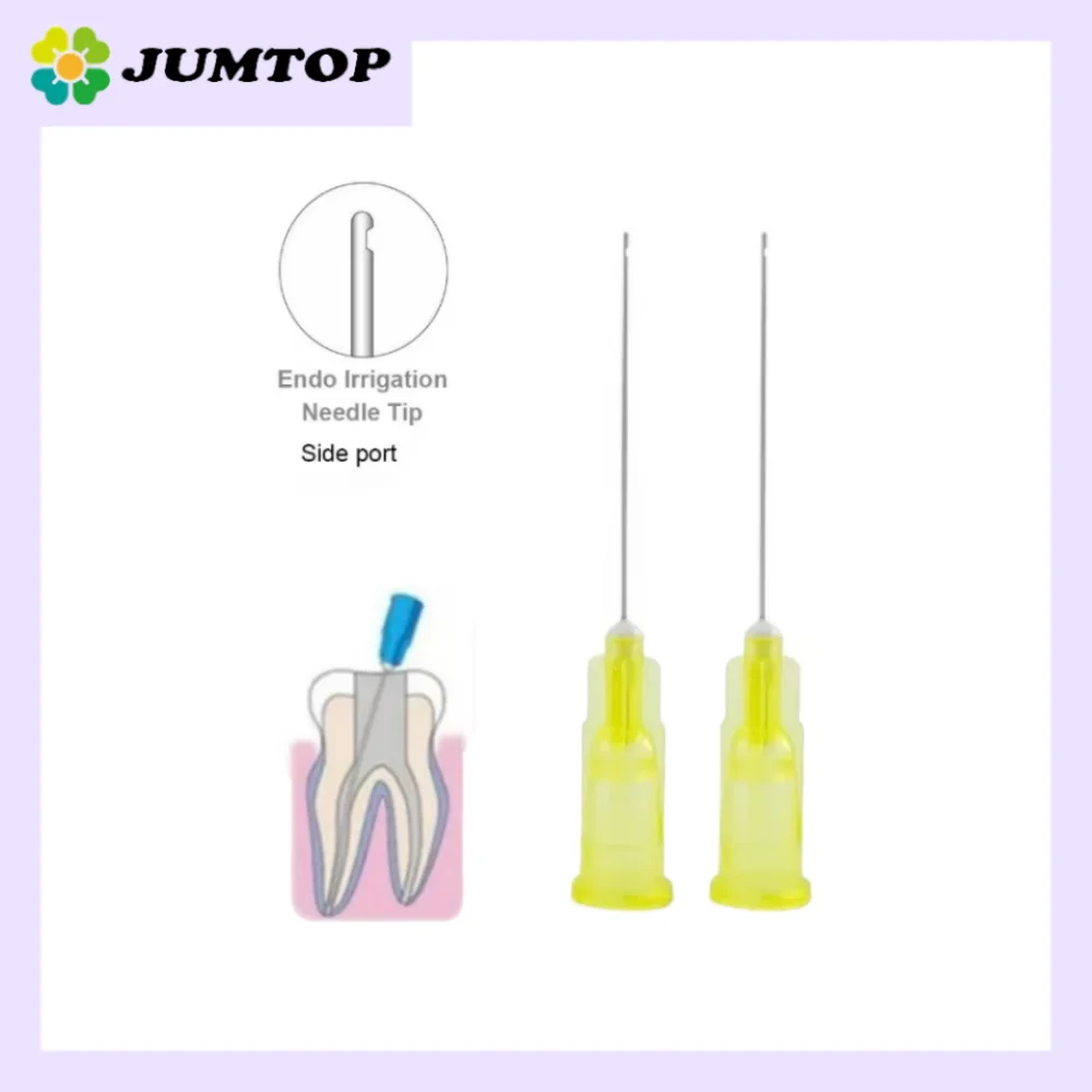 Dental Endo Irrigation Needles - 25G/27G/30G Side Hole Root Canal Syringe Tips with Closed-End Design for Endodontic Therapy