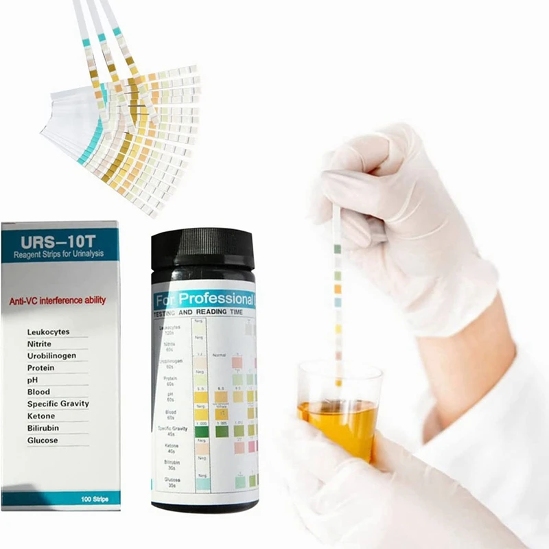 Tira de prueba de azúcar en la orina, 100 hojas, Analizador de proteína en la sangre oculta en las heces, papel de prueba de rutina de orina