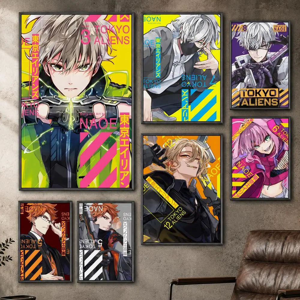Manga Tokyo Aliens Akira Gunji SciFi Poster  PP Self Adhesive Home Garage Dorm Bar Wall Decor Aesthetic Retro Gift