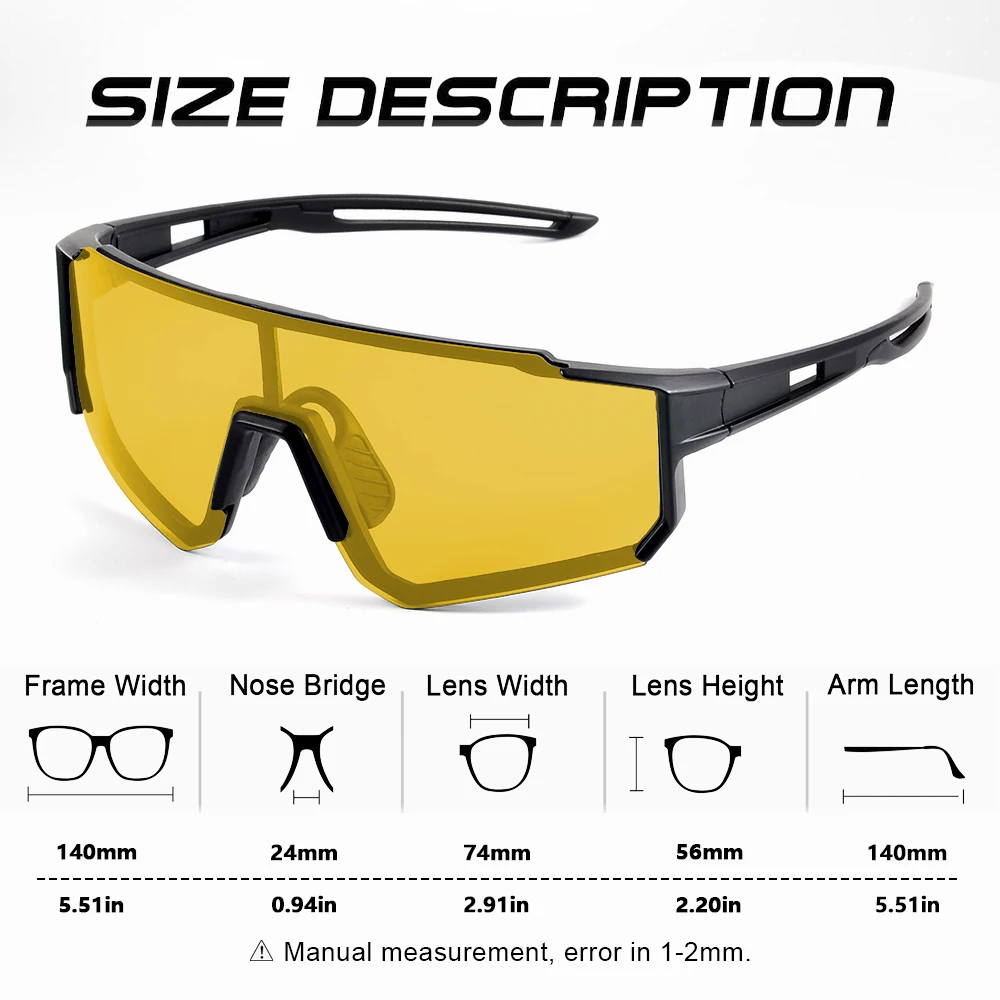 CRIXALIS Oversized Night Vision Photochromic Polarized Sunglasses Men Women Fashion Anti-glare Driving Sun Glasses Goggles UV400