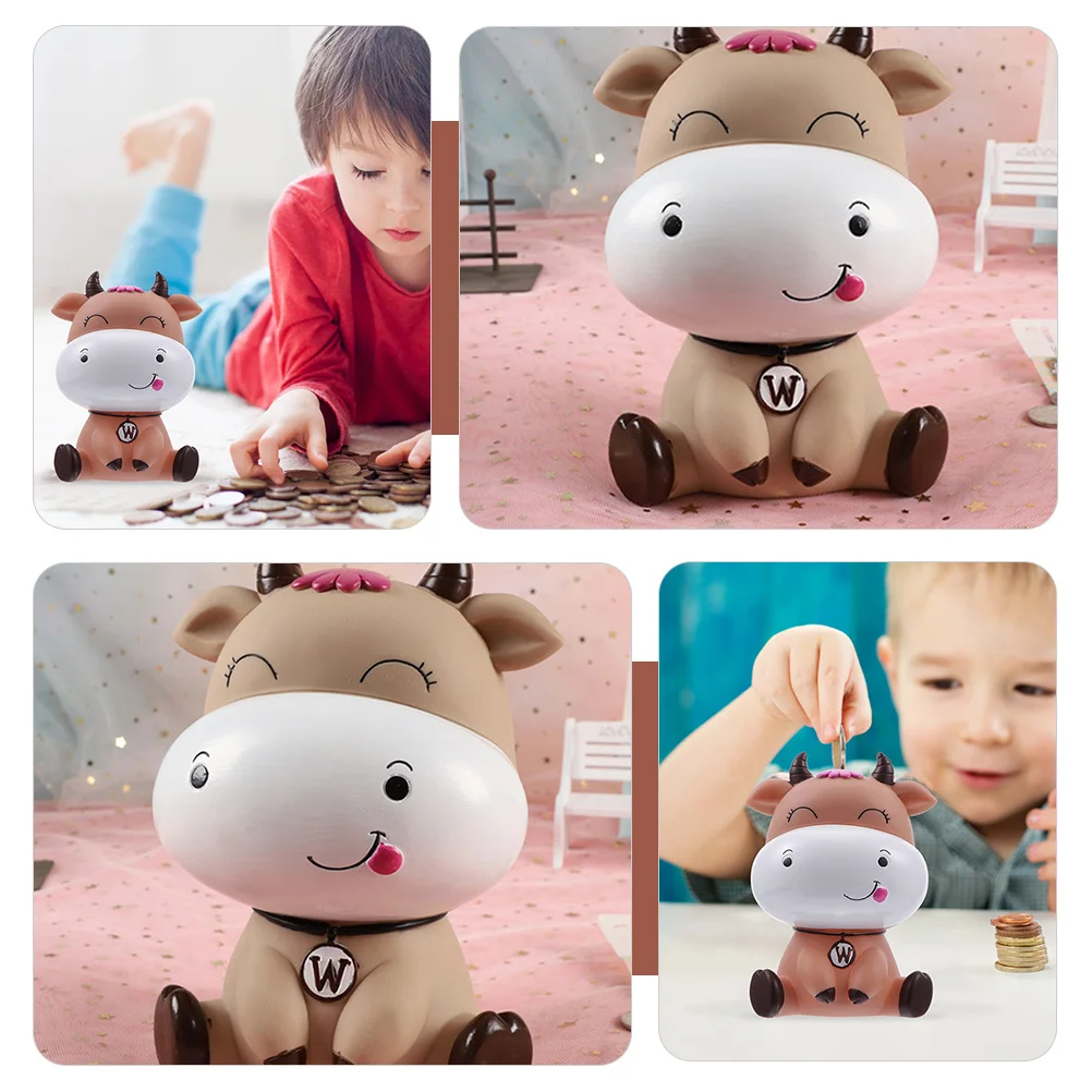 

1Pcs Fashion Saving Jar Kids Coin Bank with Resin Material Home Decoration Cute Desk Ornament Child Friendly Saving